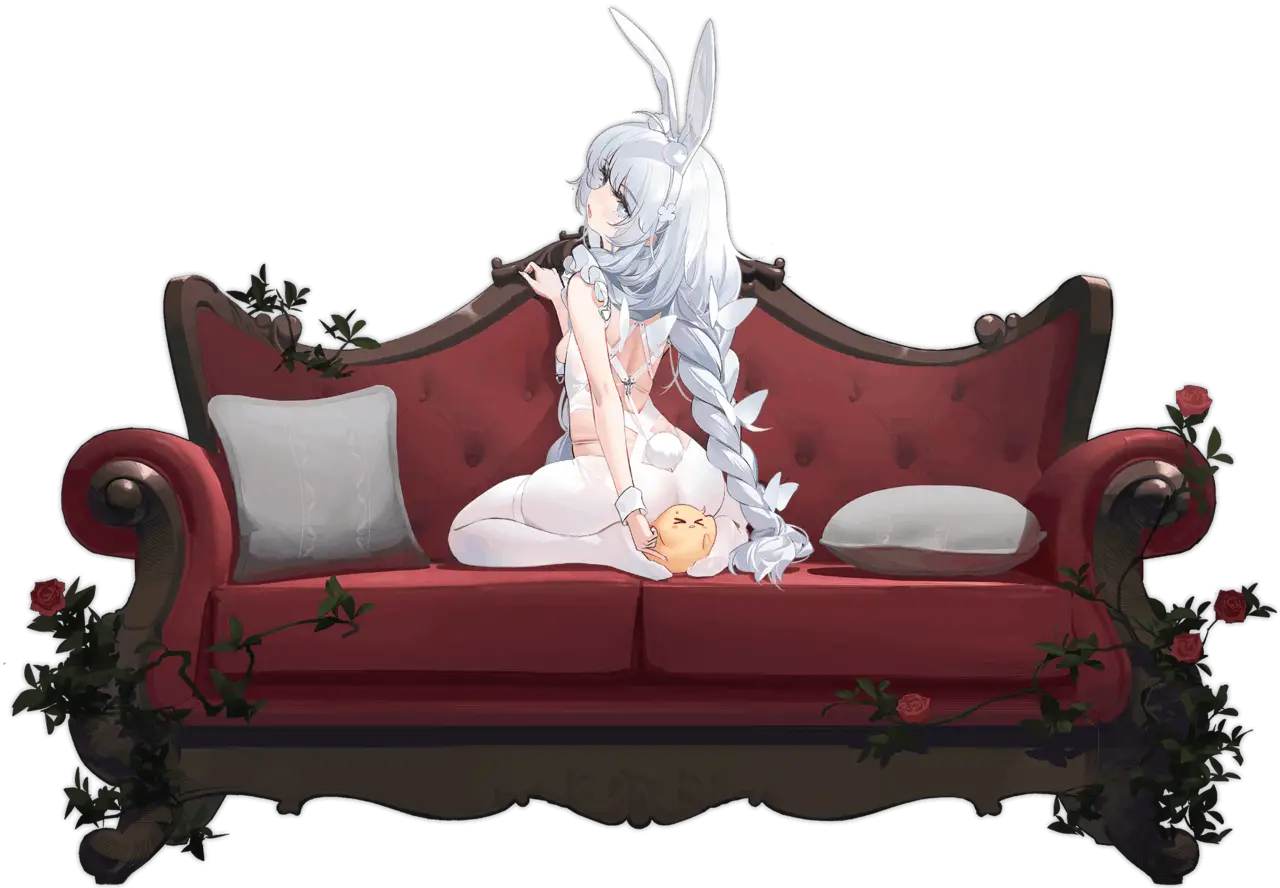 Illustration du skin Listless Lapin du personnage Le Malin dans le jeu Azur Lane, dessinée par Kincora.
